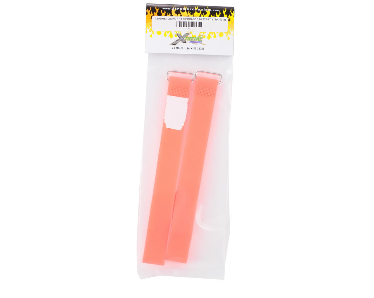 Xtreme Racing 1" x 12" Battery Straps (Orange) (2)