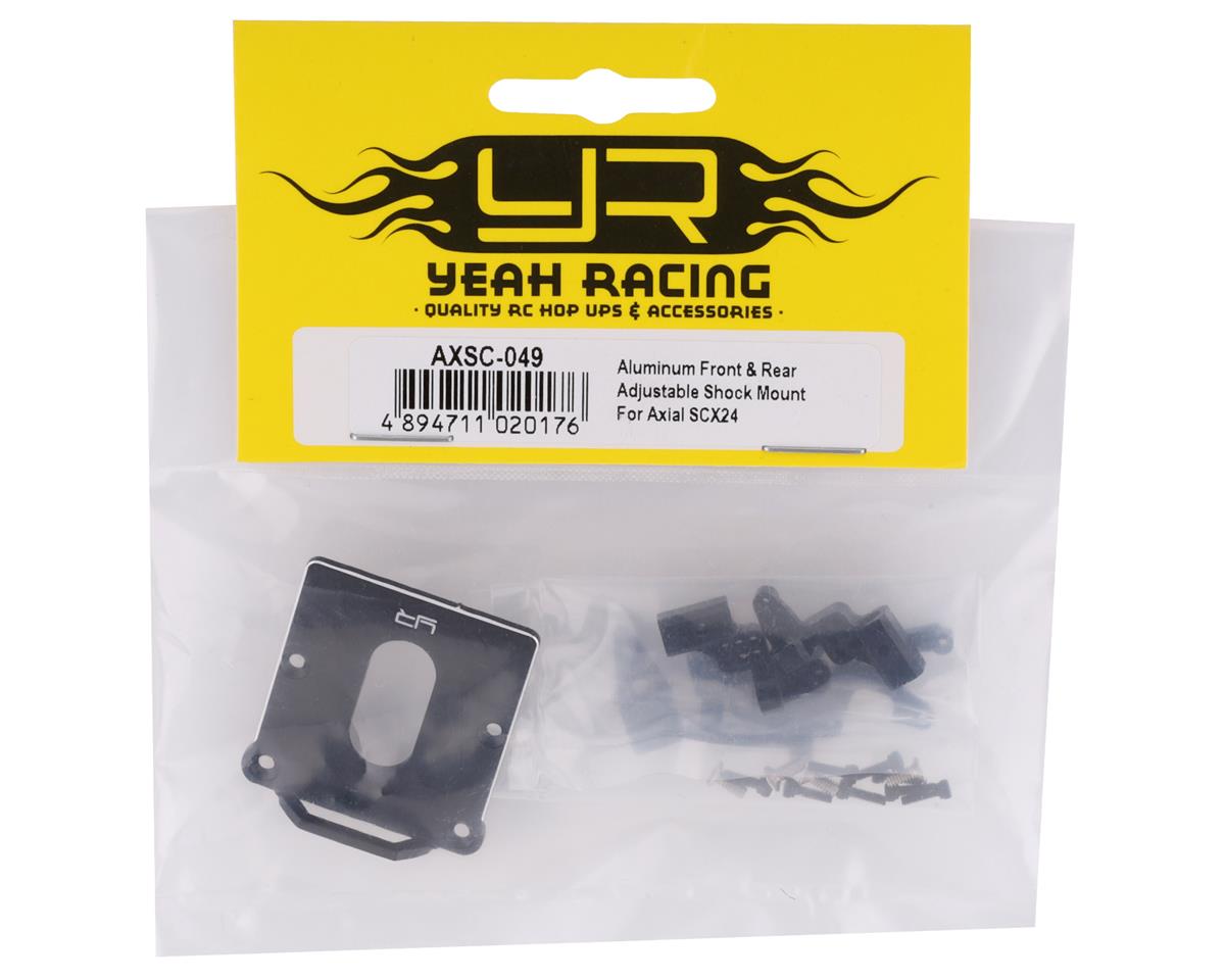 Yeah Racing Axial SCX24 Front & Rear Adjustable Shock Mounts w/ESC Plate (Black)