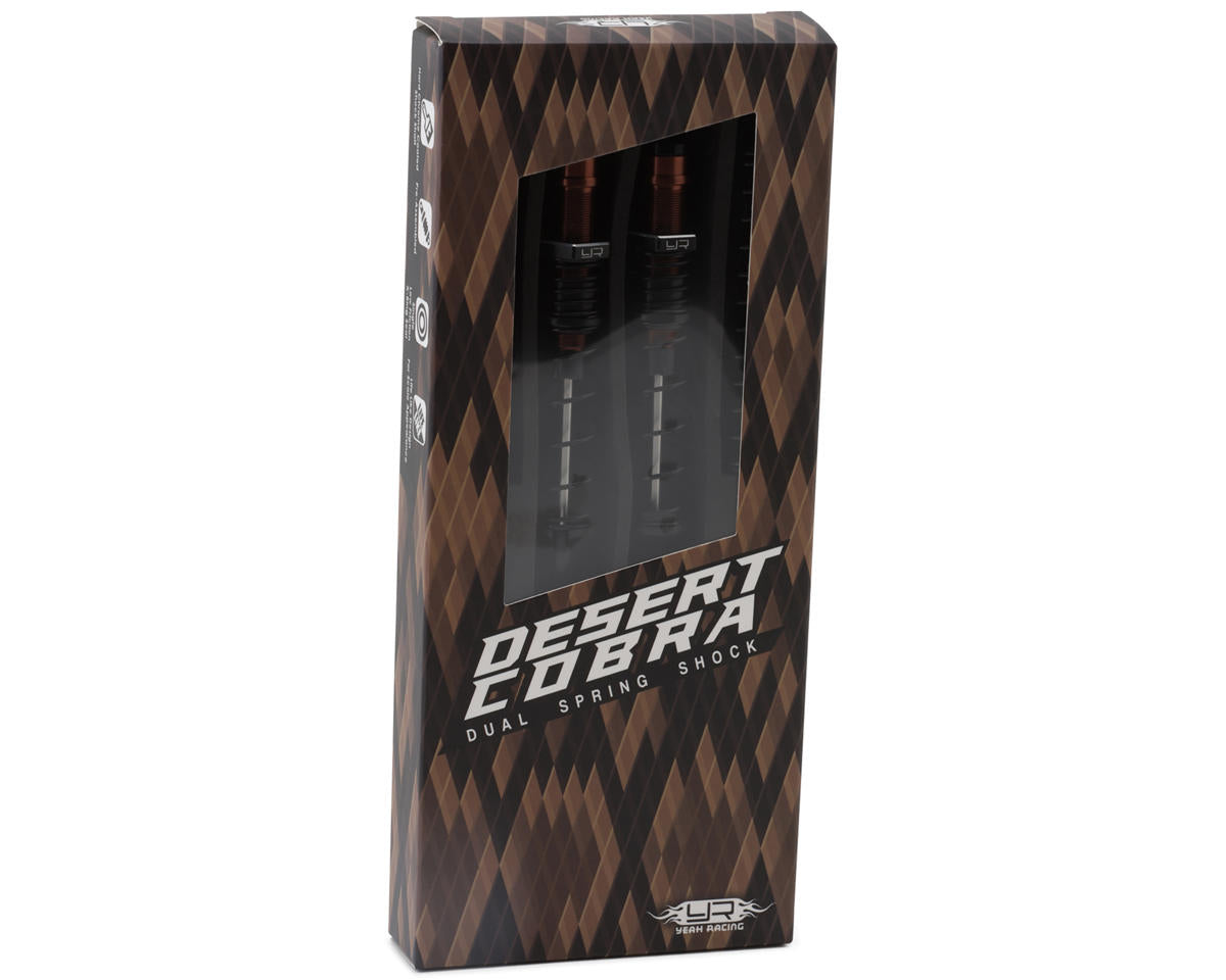 Yeah Racing Aluminum Desert Cobra Dual Spring Shocks (Black) (2) (100mm)