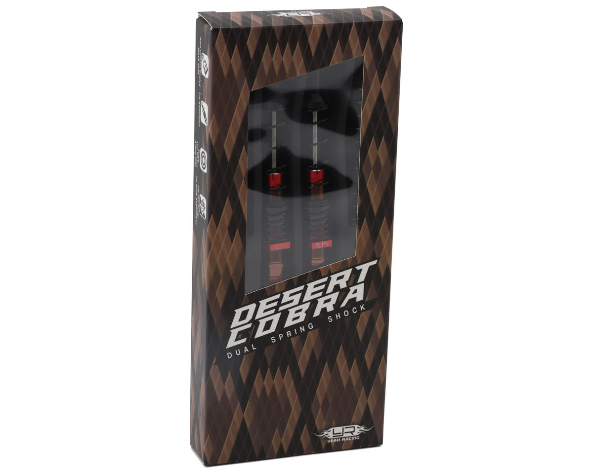 Yeah Racing Aluminum Desert Cobra Dual Spring Shocks (Red) (2) (100mm)