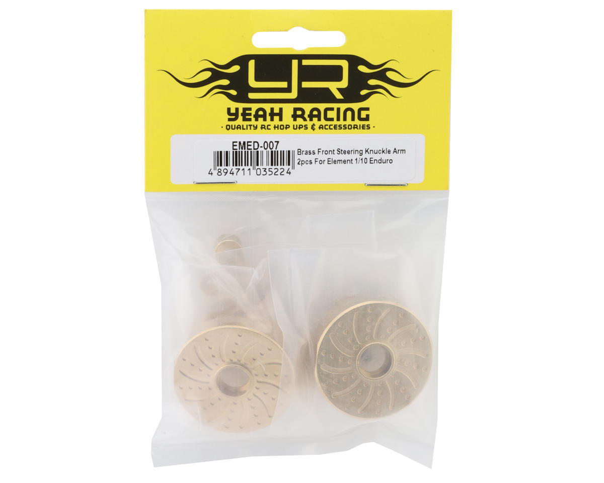 Yeah Racing Element RC Enduro Brass Front Steering Knuckles (Gold) (2) (85g)