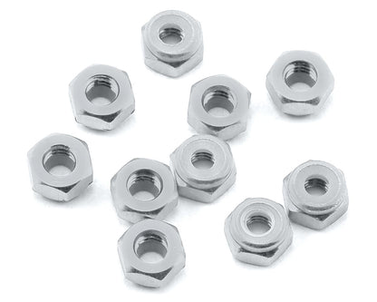 Yeah Racing 4mm Aluminum Lock Nut (10) (Silver)