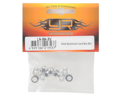 Yeah Racing 4mm Aluminum Lock Nut (10) (Silver)