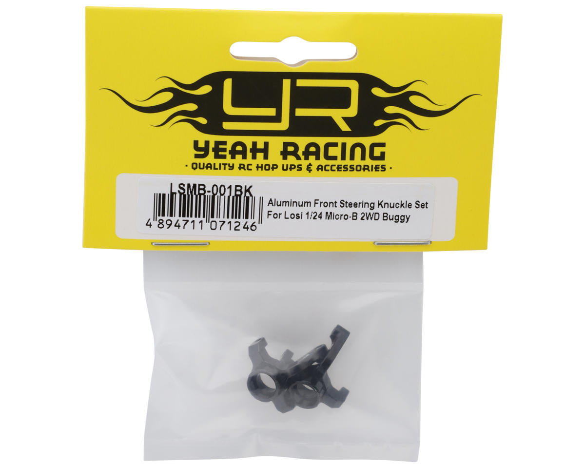 Yeah Racing Losi Micro-B Aluminum Front Steering Knuckle Set (Black) (2)