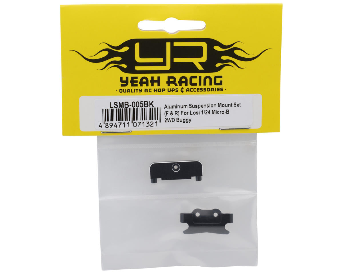 Yeah Racing Losi Micro-B Aluminum Suspension Mount Set (Black) (2)