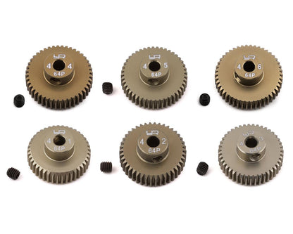 Yeah Racing Hard Coated 64P Aluminum Pinion Gear Set (41, 42, 43, 44, 45, 46T)