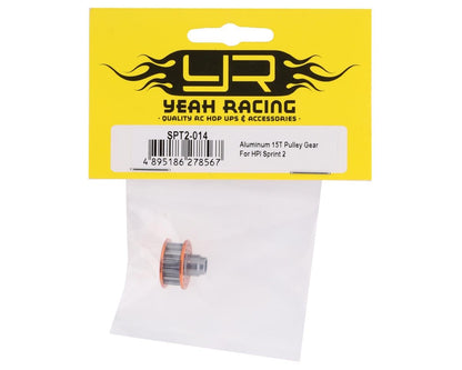 Yeah Racing HPI Sprint 2 Aluminum 15T Pulley Gear (Orange)