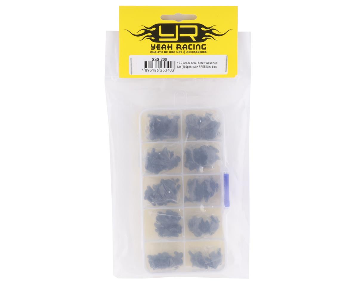 Yeah Racing 3mm Carbon Steel Screw Set w/Case (200) (Flat Head/Button Head)