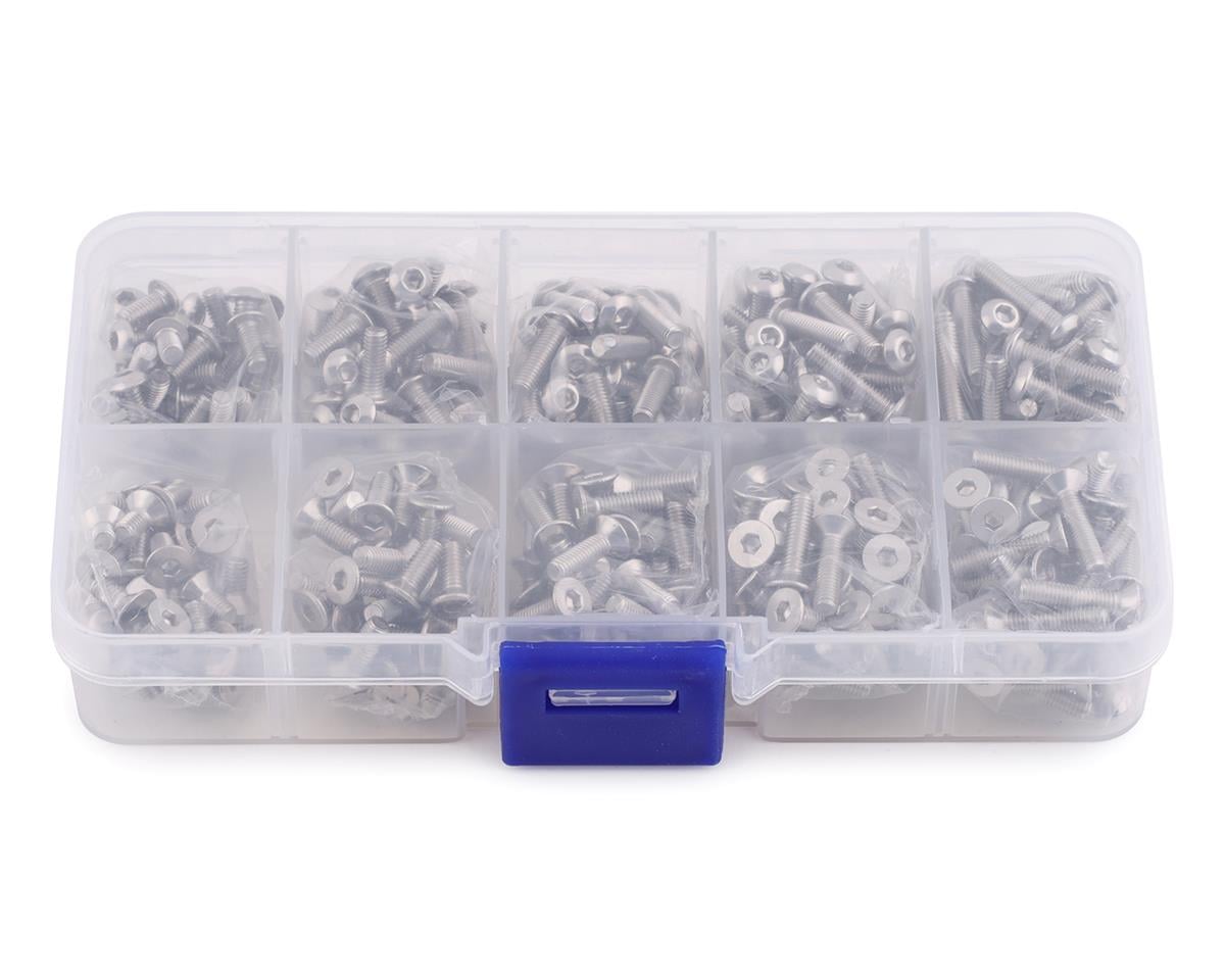 Yeah Racing 3mm Stainless Steel Screw Set w/Case (400) (Flat Head/Button Head)