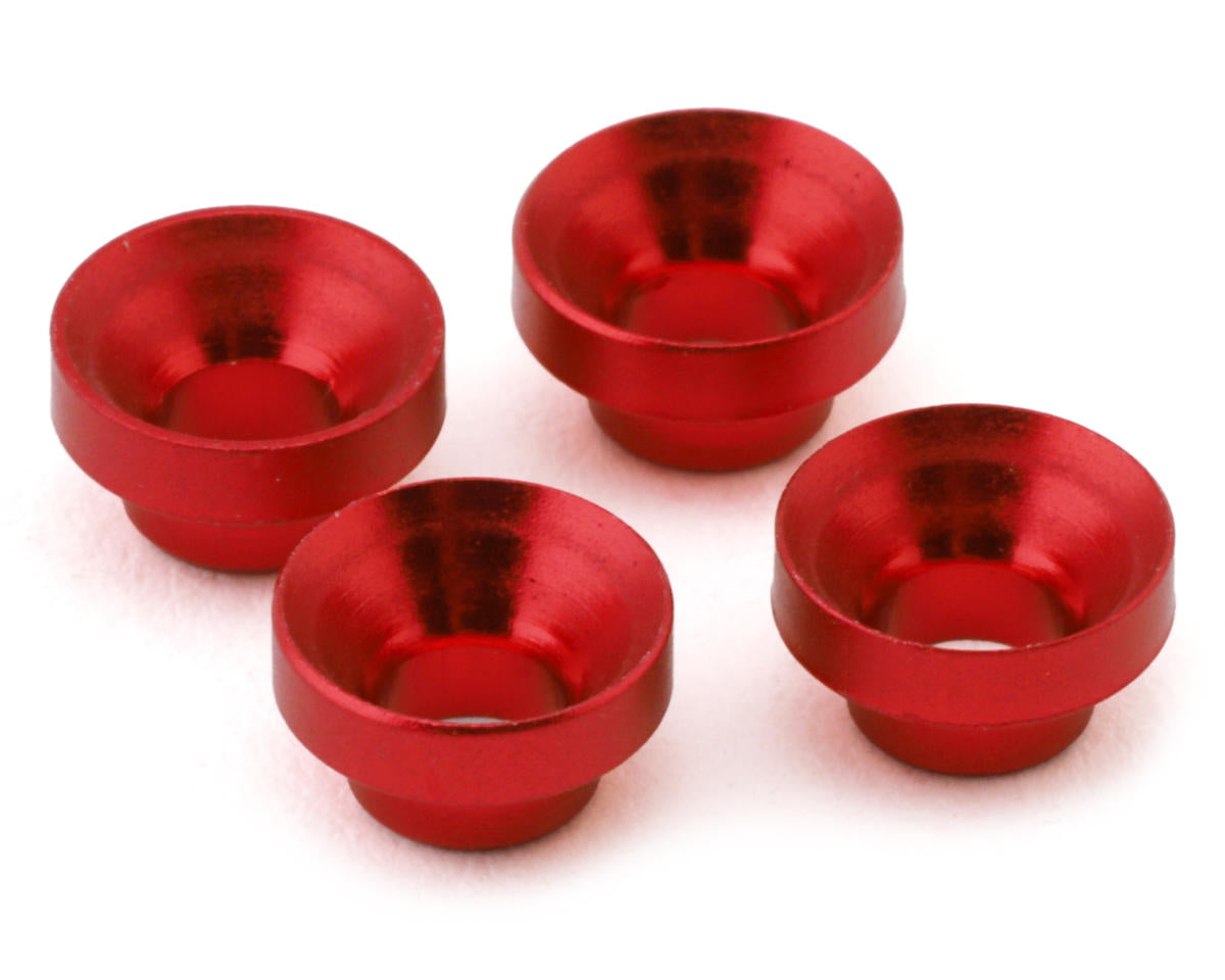 Yeah Racing Aluminum Servo Grommet Washers (Red) (4)