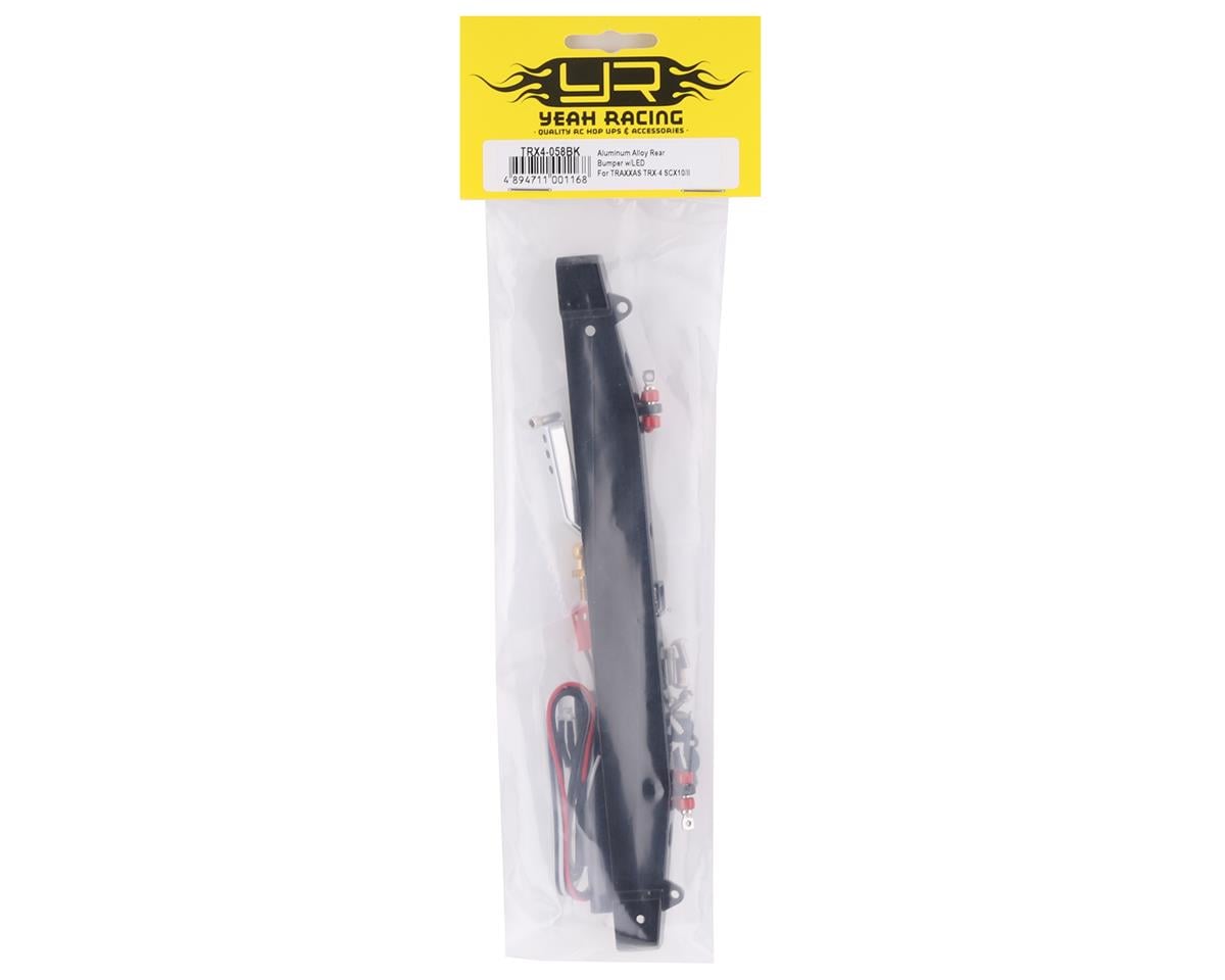 Yeah Racing TRX-4/SCX10 II Aluminum Rear Bumper w/LEDs & Tow Hook (Black)