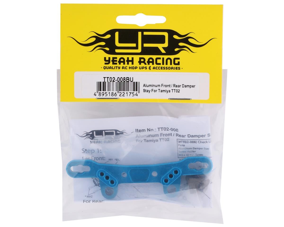 Yeah Racing Tamiya TT-02 Aluminum Front/Rear Shock Tower (Blue)