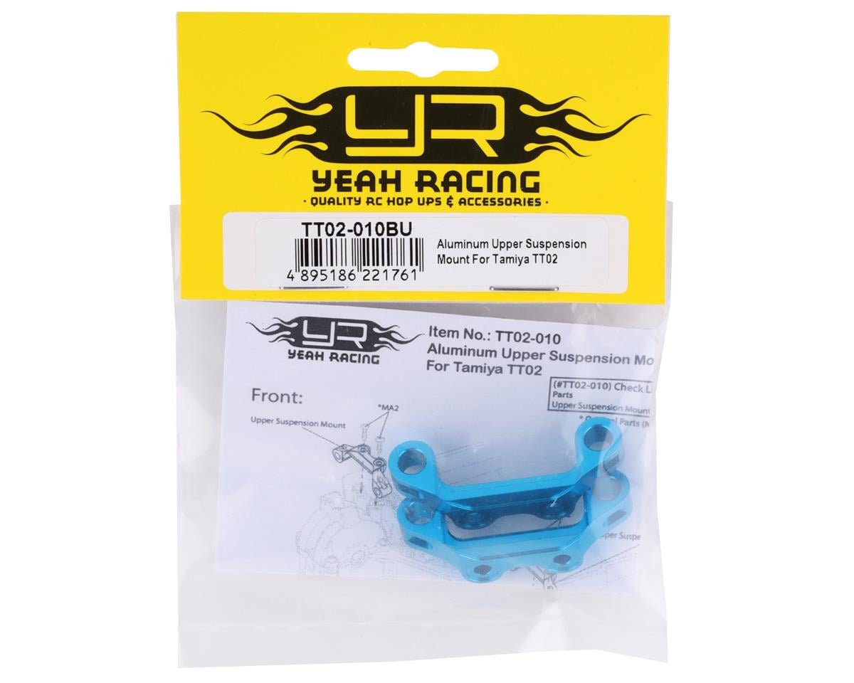 Yeah Racing Tamiya TT-02 Aluminum Upper Suspension Arm Mounts (Blue) (2)