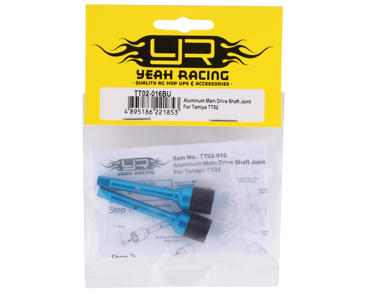 Yeah Racing Tamiya TT-02 Aluminum Center Drive Cups (Blue) (2)