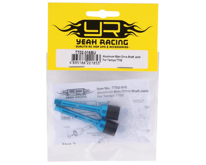 Yeah Racing Tamiya TT-02 Aluminum Center Drive Cups (Blue) (2)