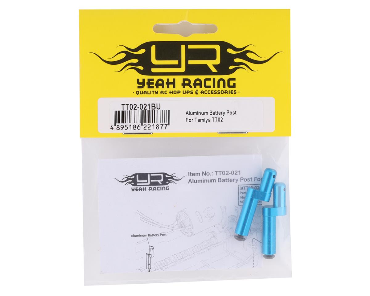 Yeah Racing Tamiya TT-02 Aluminum Battery Posts (Blue) (2)