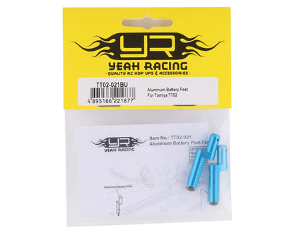 Yeah Racing Tamiya TT-02 Aluminum Battery Posts (Blue) (2)
