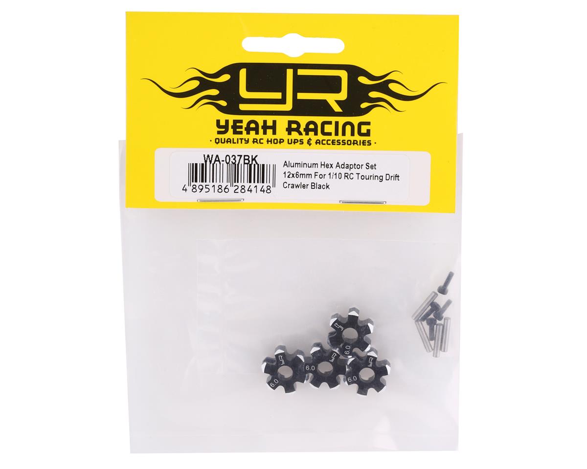 Yeah Racing Aluminum Clamping 12mm Hex (Black) (4) (6mm)
