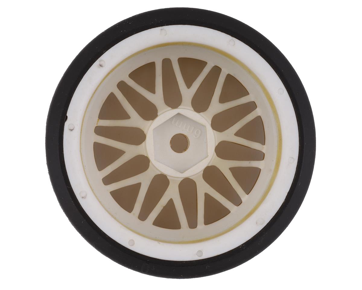 Yeah Racing Spec D Pre-Mounted Drift Tires w/LS Mesh Wheels (White/Gold) (4)