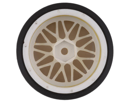 Yeah Racing Spec D Pre-Mounted Drift Tires w/LS Mesh Wheels (White/Gold) (4)