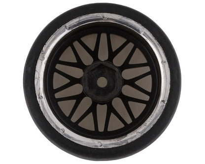 Yeah Racing Spec D Pre-Mounted Drift Tires w/LS Mesh Wheels (Chrome/Gold) (4)
