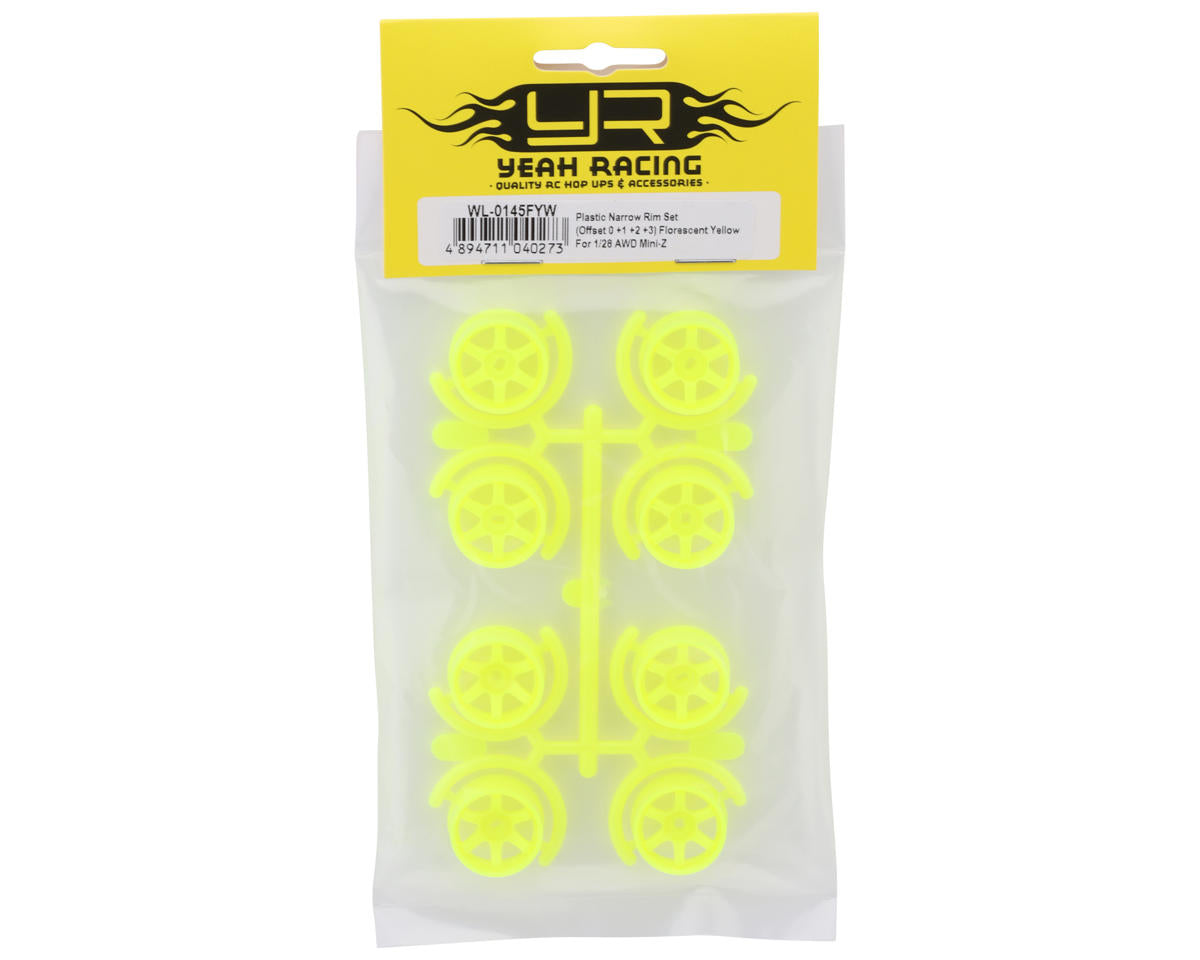 Yeah Racing Mini-Z AWD 8.5mm 5-Spoke Narrow Rims Set (Florescent Yellow)