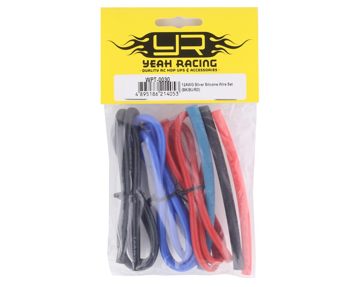 Yeah Racing Silicone Wire Set (Red, Black & Blue) (3) (1.9') (12AWG)