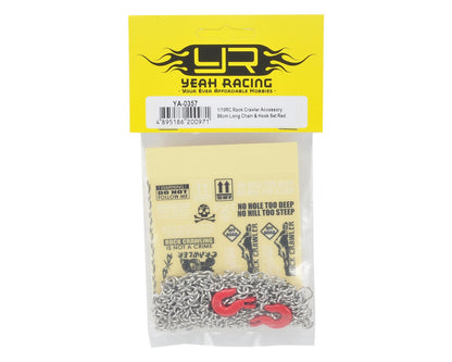 Yeah Racing 96cm 1/10 Crawler Scale Steel Chain Accessory w/Red Hooks (Silver)