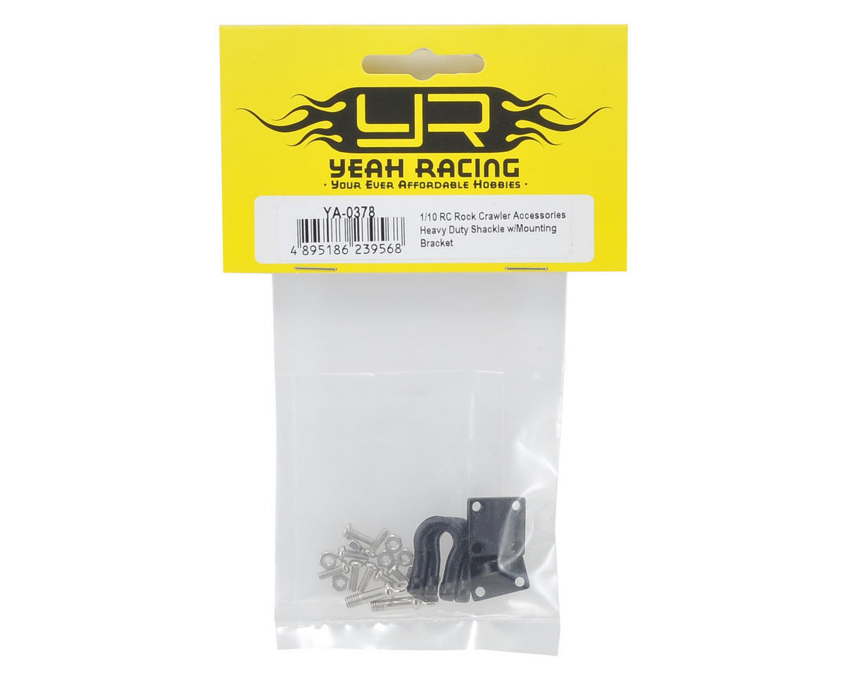 Yeah Racing 1/10 Crawler Scale Heavy Duty Shackle w/Mounting Bracket (Black) (2)