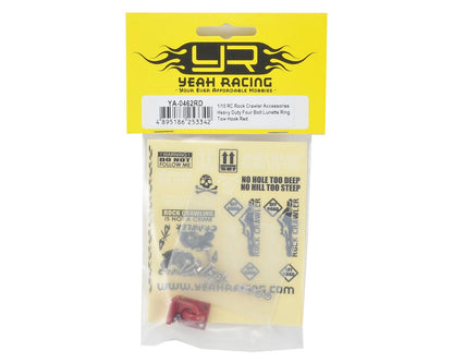 Yeah Racing Four Bolt Tow Ring (Red) (2)