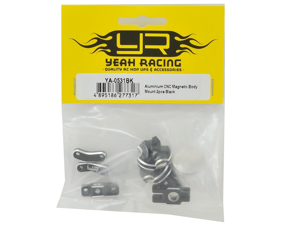 Yeah Racing Aluminum CNC Magnetic Invisible Body Mount (Black)