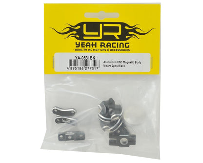 Yeah Racing Aluminum CNC Magnetic Invisible Body Mount (Black)