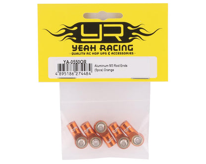 Yeah Racing 3mm Aluminum Threaded Rod Ends (Orange) (5) (Standard Thread)