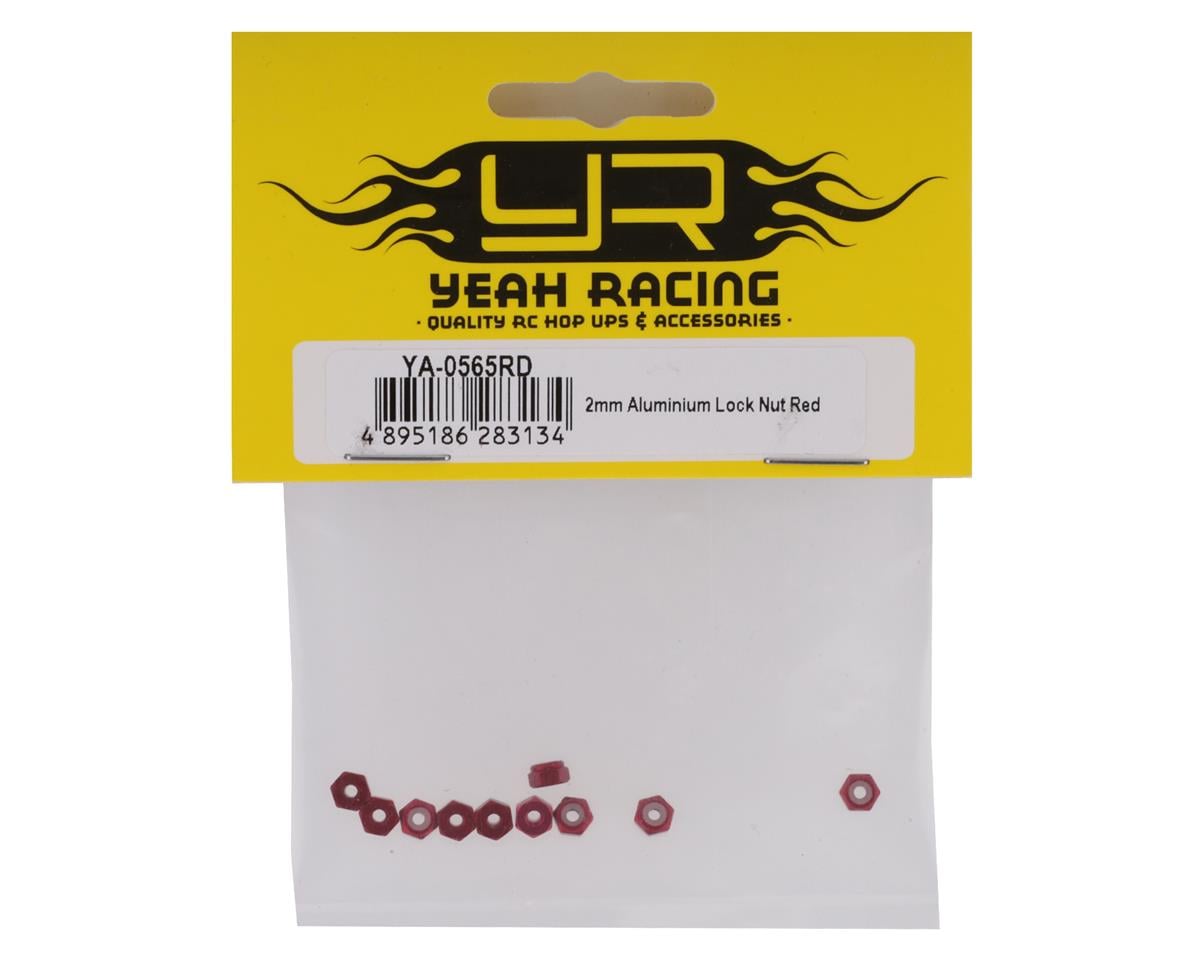 Yeah Racing 2mm Aluminum Lock Nut (Red) (10)