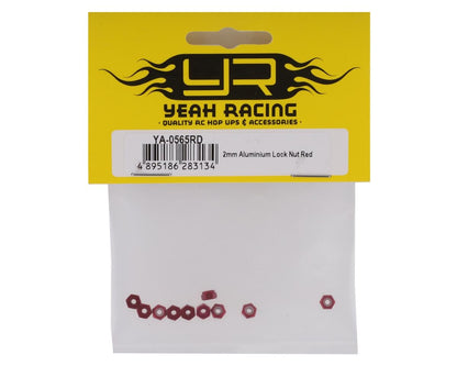 Yeah Racing 2mm Aluminum Lock Nut (Red) (10)