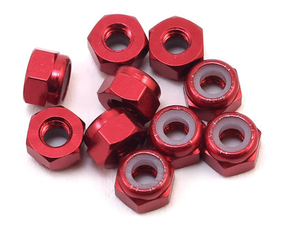 Yeah Racing 3mm Aluminum Lock Nut (10) (Red)
