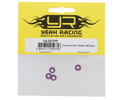 Yeah Racing Aluminum Servo Grommet Washers (Purple) (4)