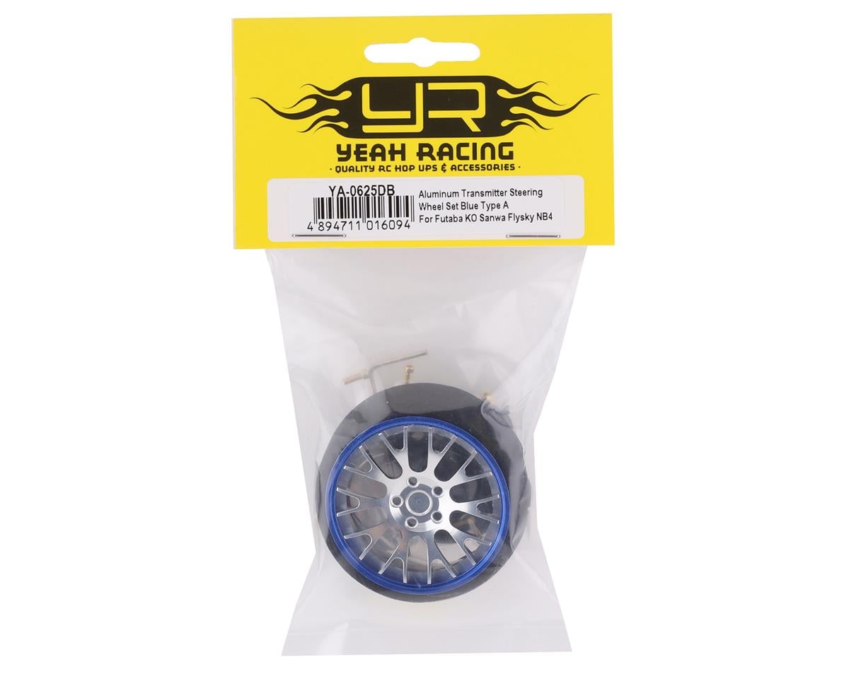 Yeah Racing Type A Aluminum Transmitter Steering Wheel Set (Blue)