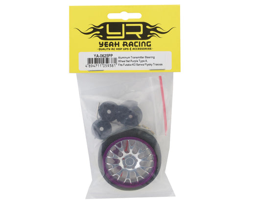 Yeah Racing Type A Aluminum Transmitter Steering Wheel Set (Purple)