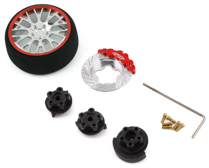 Yeah Racing Type A Aluminum Transmitter Steering Wheel Set (Red)
