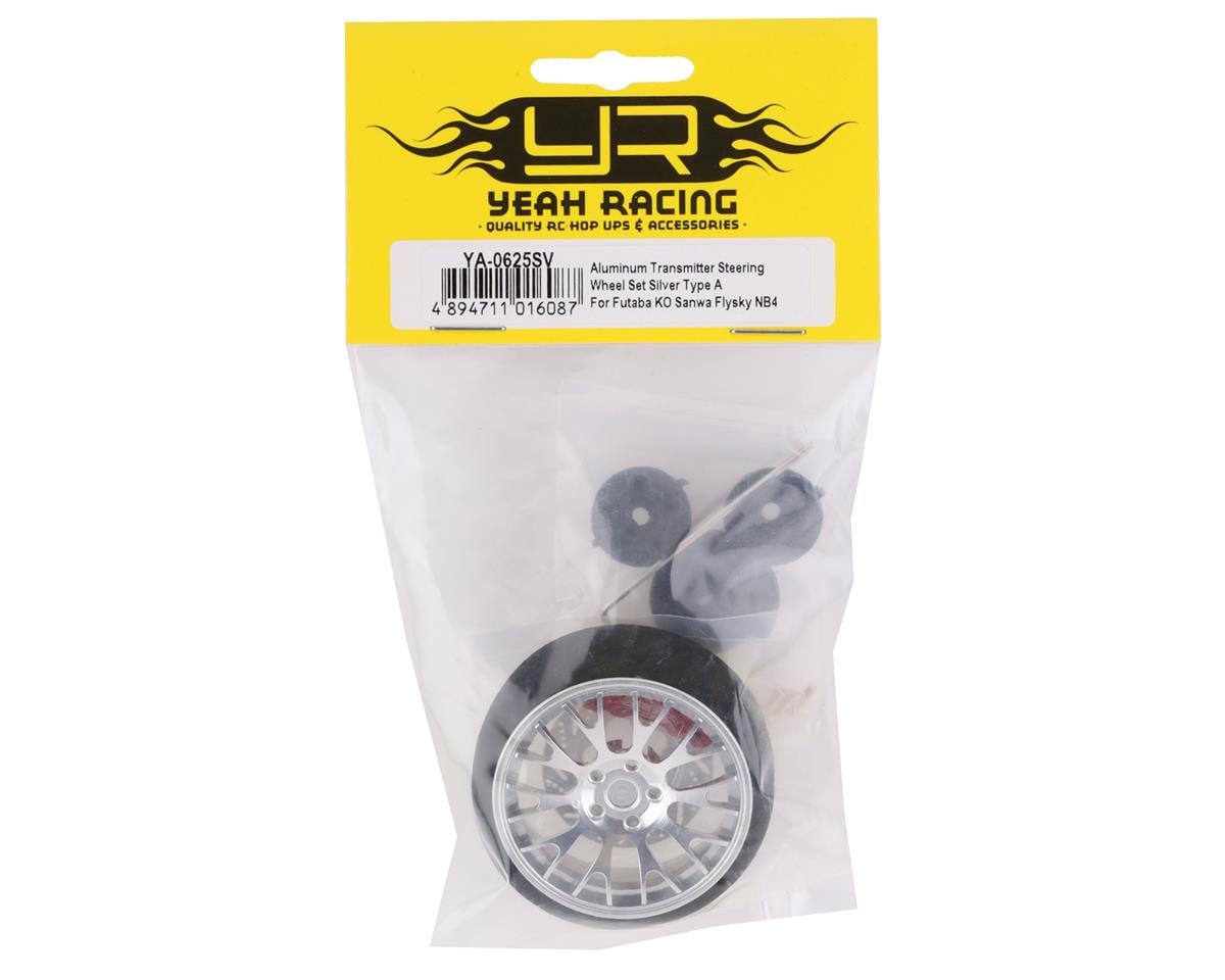 Yeah Racing Type A Aluminum Transmitter Steering Wheel Set (Silver)