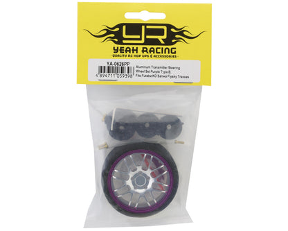 Yeah Racing Type B Aluminum Transmitter Steering Wheel Set (Purple)