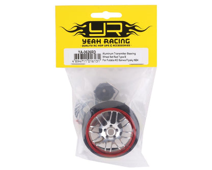 Yeah Racing Type B Aluminum Transmitter Steering Wheel Set (Red)