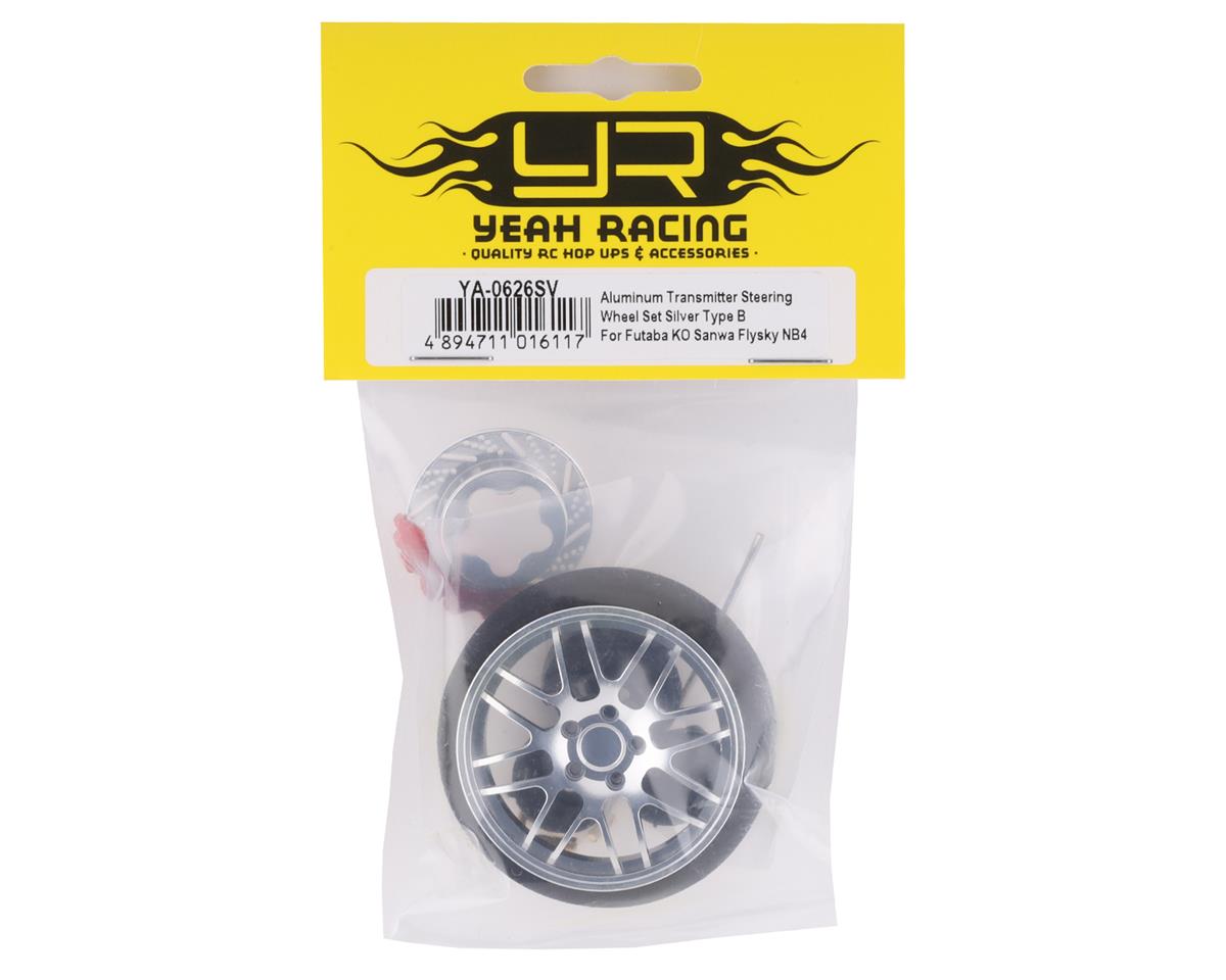 Yeah Racing Type B Aluminum Transmitter Steering Wheel Set (Silver)