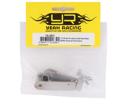 Yeah Racing 1/10 Stainless Steel Exhaust Tips (Silver) (2)