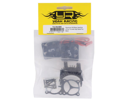 Yeah Racing Aluminum 540/550 Motor Heat Sink w/Twin Tornado Fans (Black)