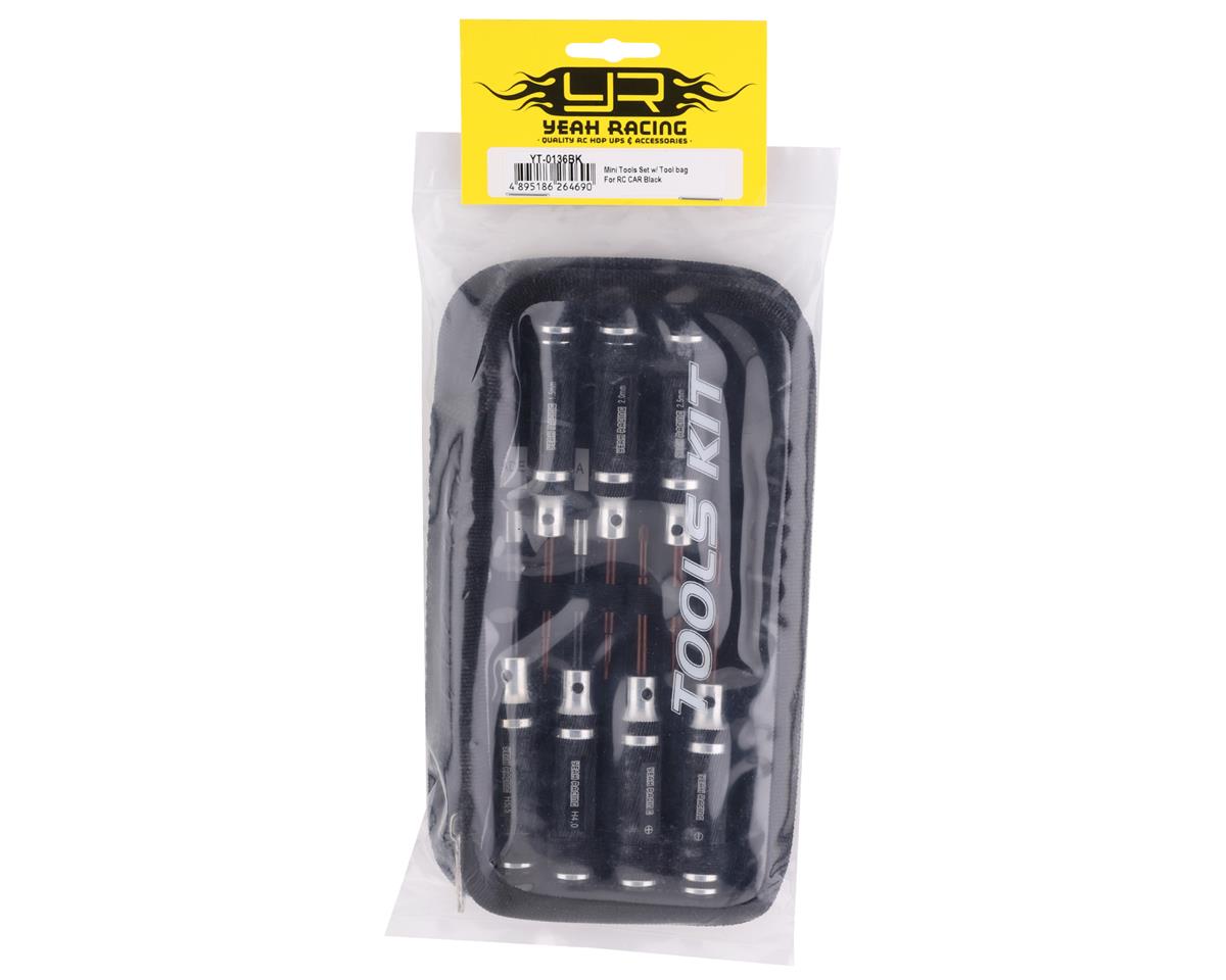 Yeah Racing Aluminum Mini Wrench Tool Set w/Tool Bag (Black) (7)