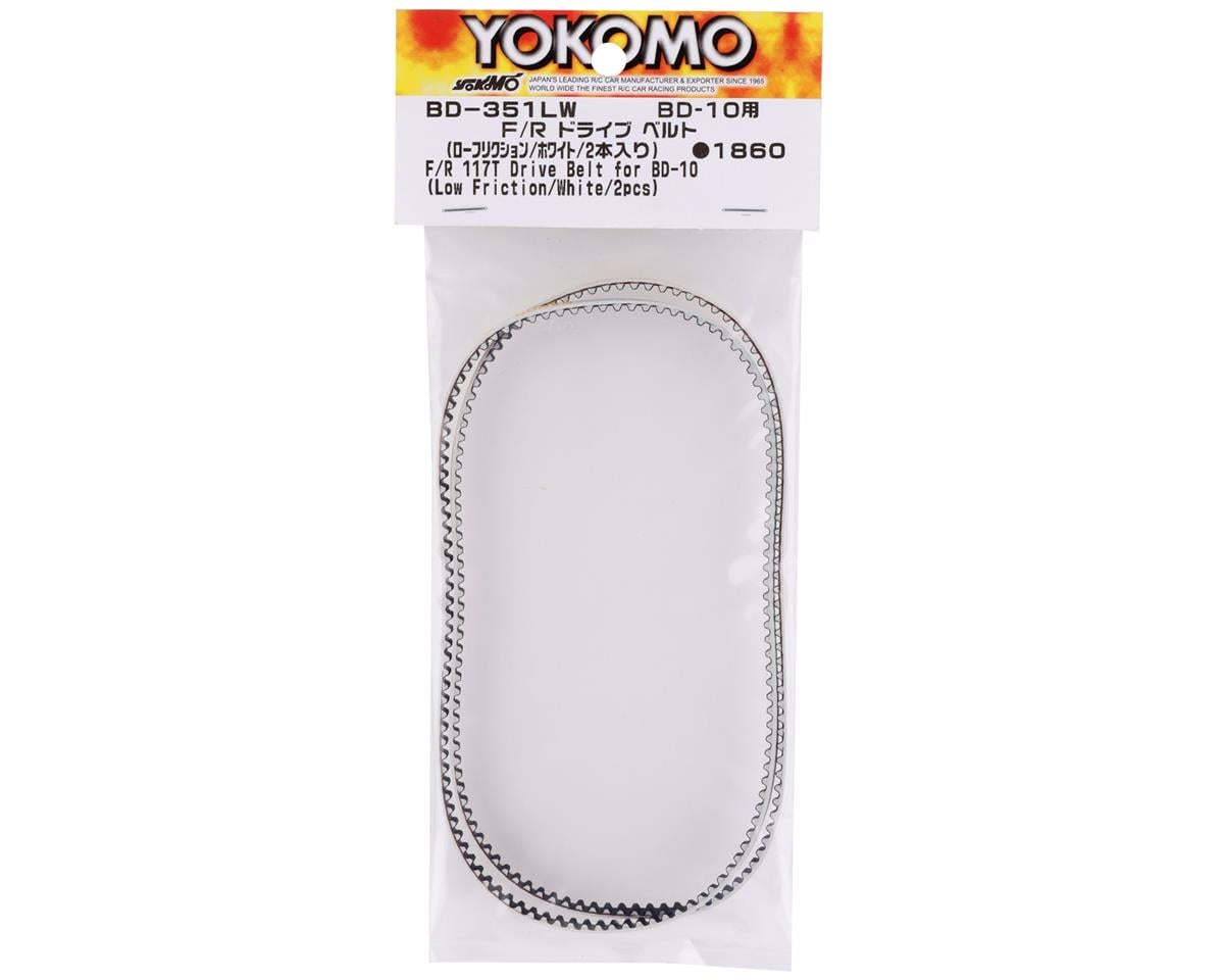 Yokomo BD10 Front/Rear Low Friction Drive Belt (White) (2) (117T)