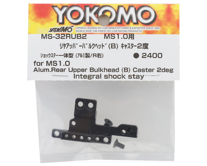 Yokomo MS1.0 Aluminum Rear Upper Bulkhead (B) (2° Caster)
