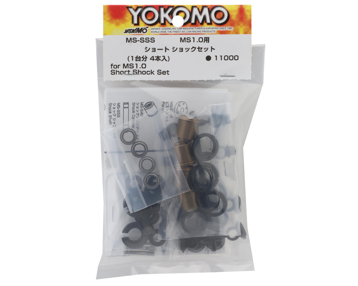 Yokomo MS1.0 Aluminum Hard Kashima Coated Short Shocks Set (Black)